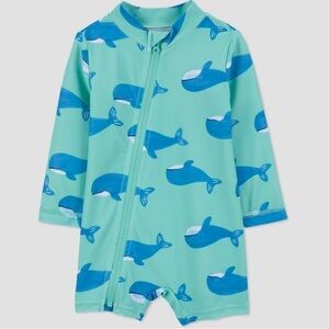 Carter's Just One You Baby Boys' Long Sleeve One Piece Rash Guard 3M